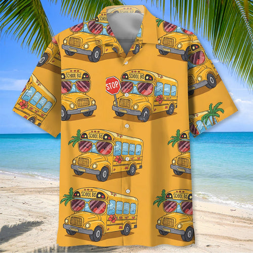 On a Vacation School Bus Hawaiian Shirt, custom shirt gift for men
