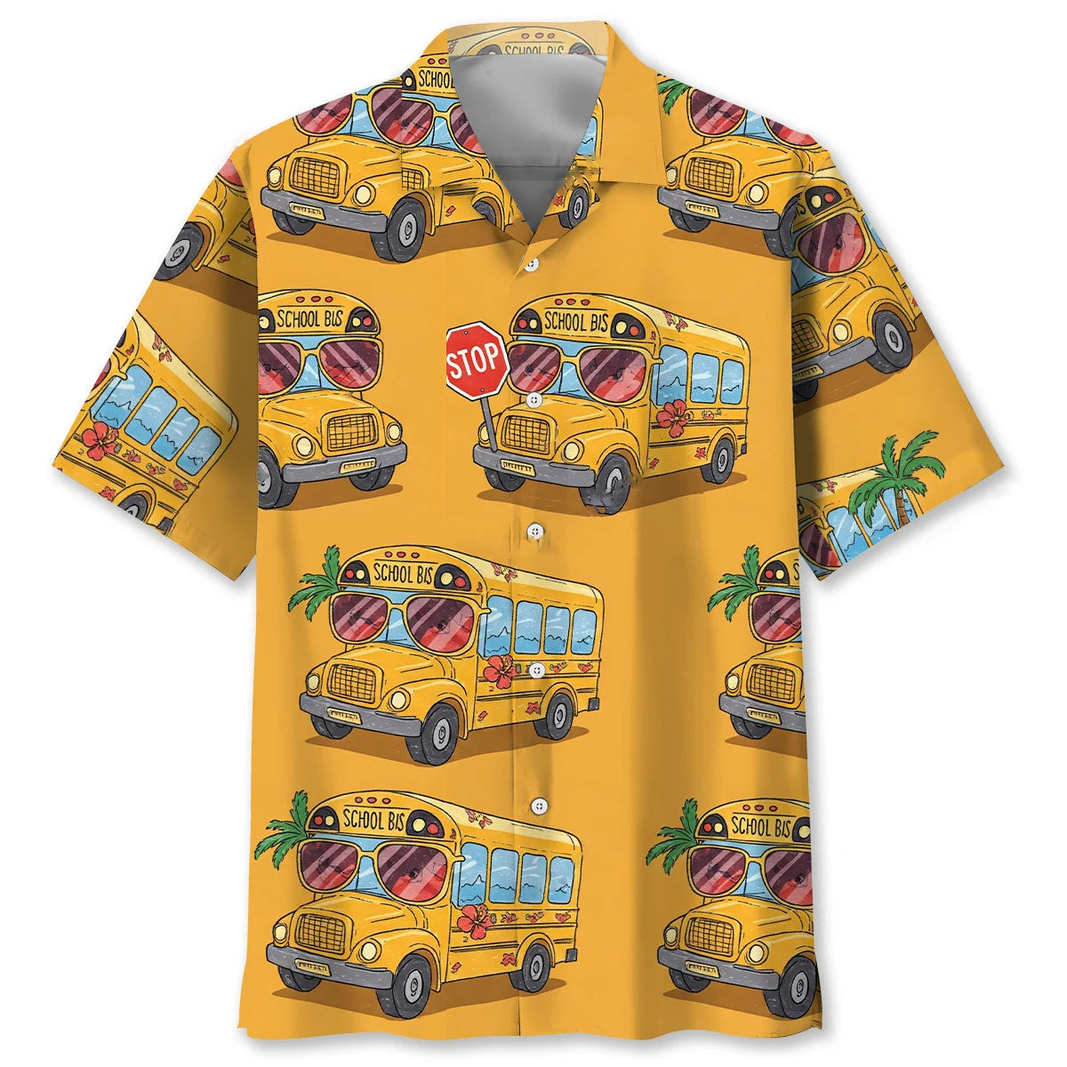 On a Vacation School Bus Hawaiian Shirt, custom shirt gift for men (view 2)