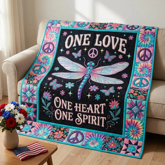 One Love One Heart One Spirit Quilt Blanket