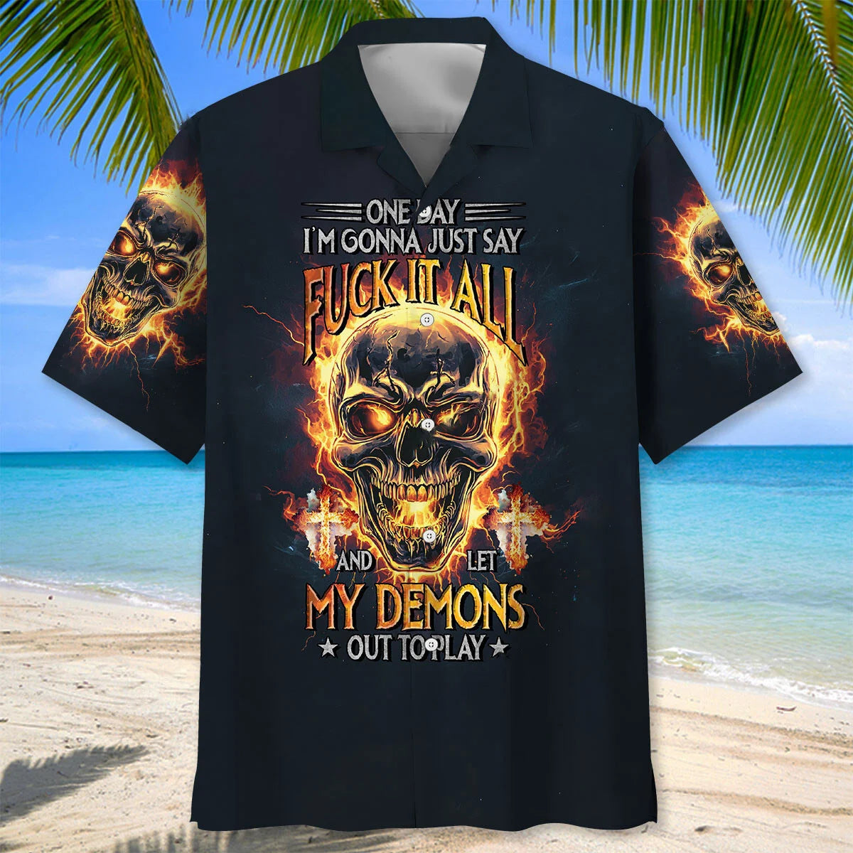One Day I M Gonna Just Say F Ck It All Hawaiian Shirt, custom shirt gift for men