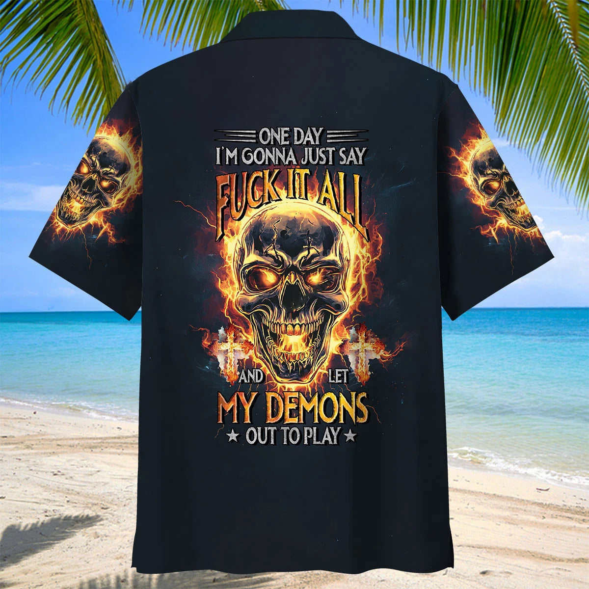 One Day I M Gonna Just Say F Ck It All Hawaiian Shirt, custom shirt gift for men (view 3)