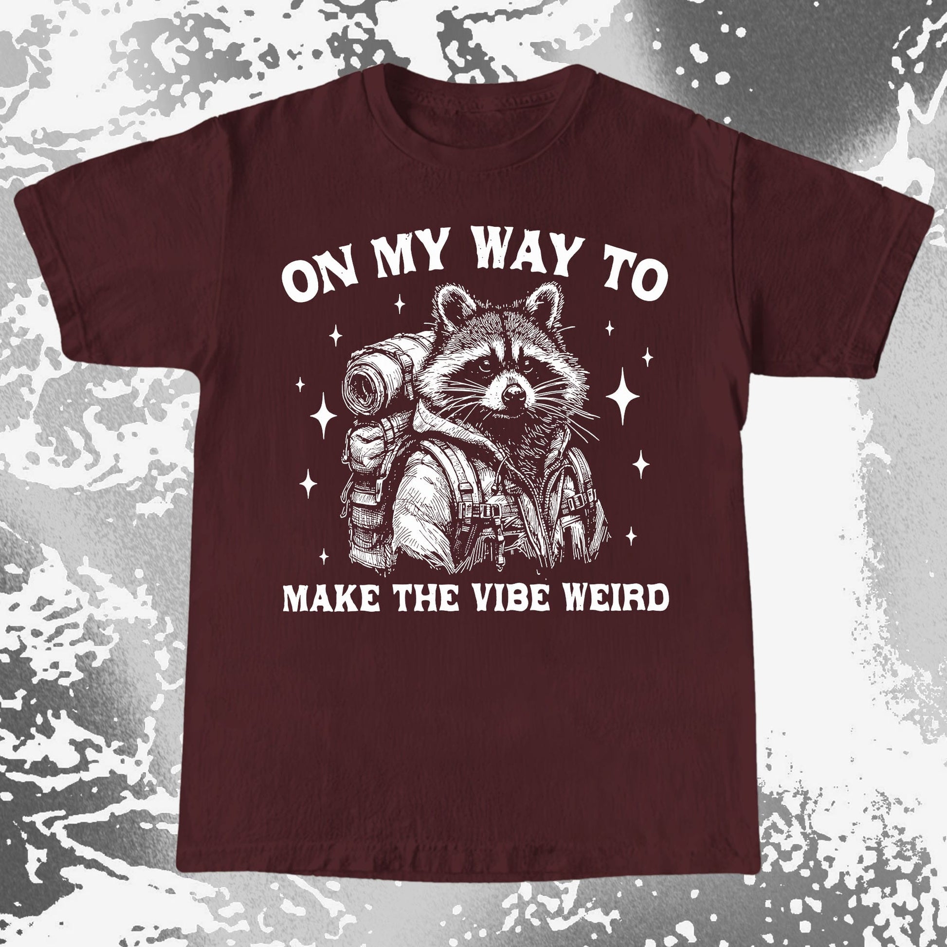 On My Way To Make The Vibe Weird Raccoon Shirt, funny meme tee gift (view 7)