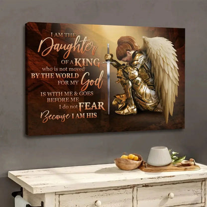 female warrior i am the daughter of a king christian wall art canvas (Landscape) (view 5)
