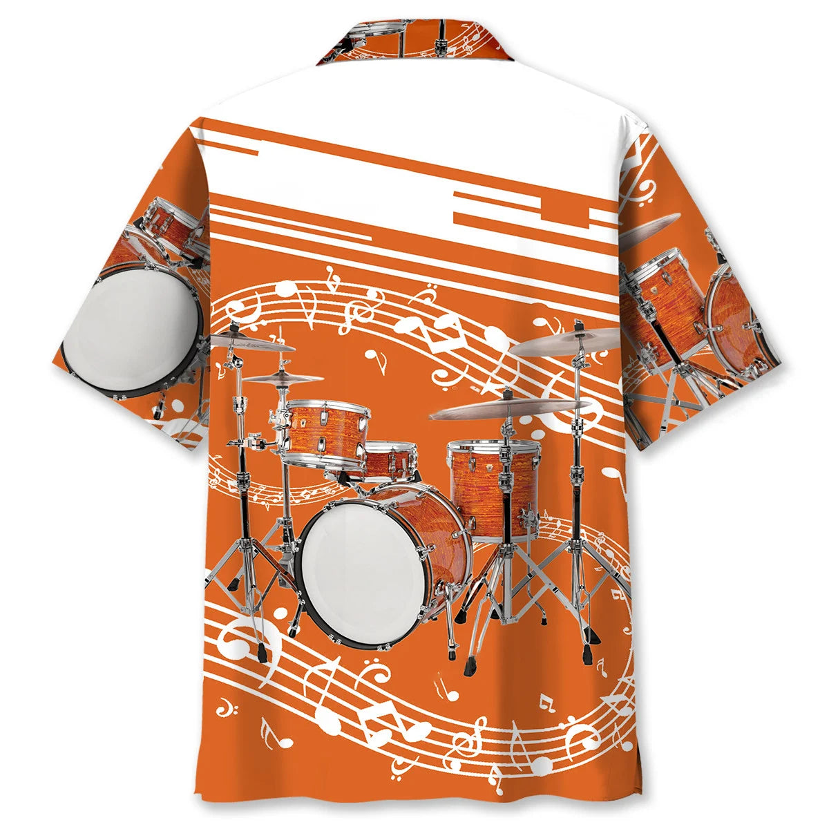 Orange Drum Set Hawaiian Shirt, custom shirt gift for men (view 3)