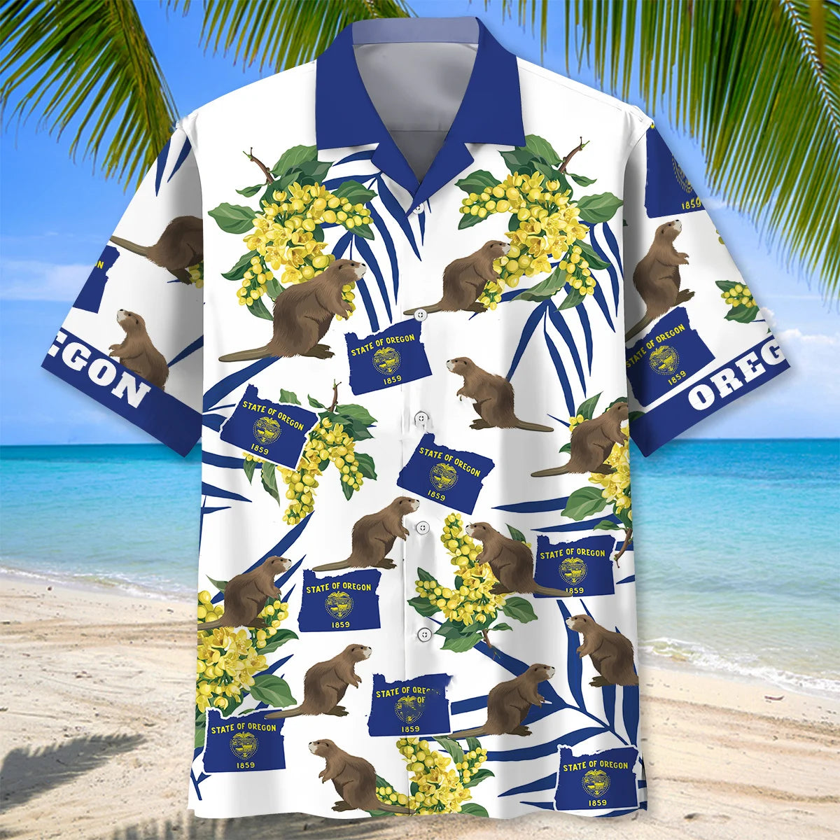 Oregon Proud Hawaiian Shirt, custom shirt gift for men (view 2)