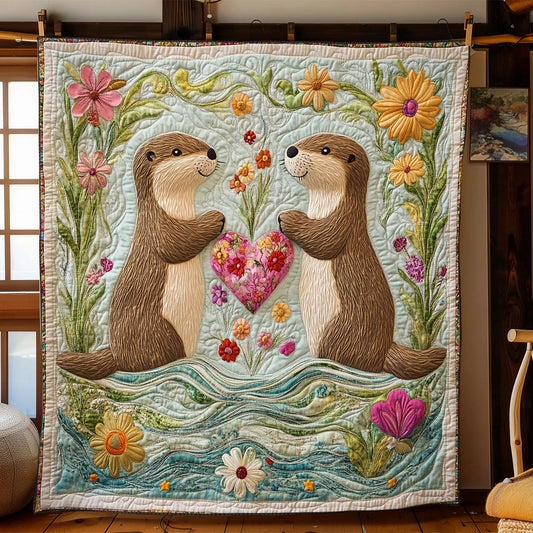 Otterly Adorable Love Quilt Blanket
