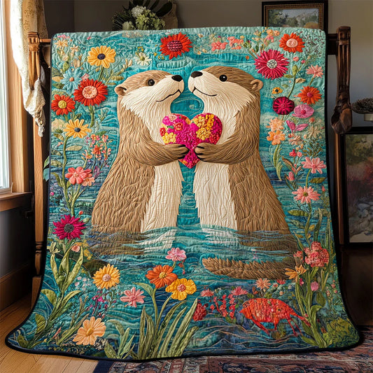 Otterly Adorable Love Quilt Blanket