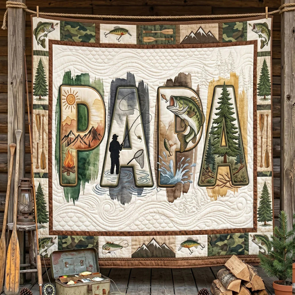 Outdoor Adventure Papa Quilt Blanket