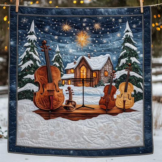 Outdoor Christmas Concert Stage Quilt Blanket
