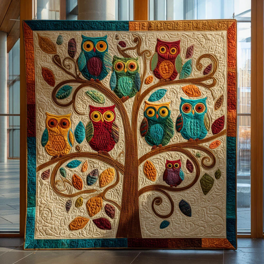 Owl Dream Forest Quilt Blanket