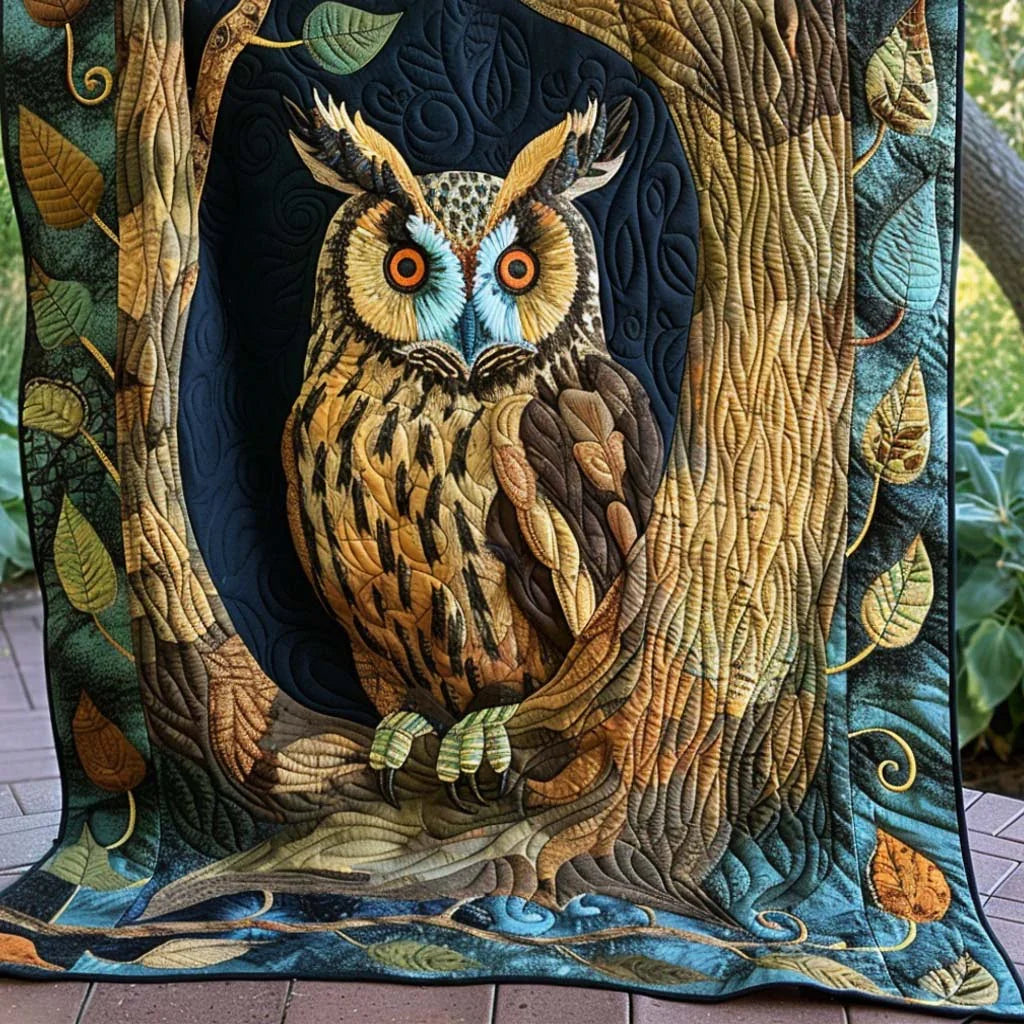Owl Harmony Quilt Blanket - Quilted Blanket by OtterMia