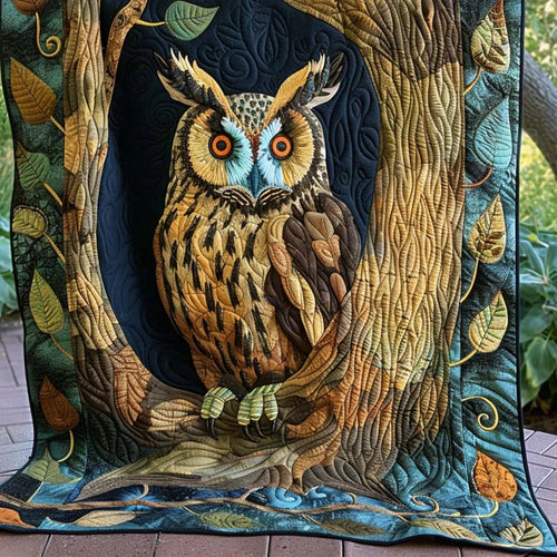 Owl Harmony Quilt Blanket - Quilted Blanket by OtterMia