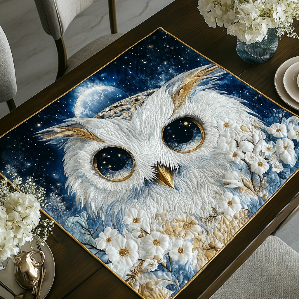 Owl Moonlight Quilted Table Topper