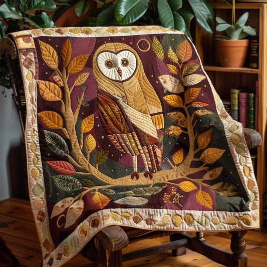 Owl Trails Quilt Blanket - Quilted Blanket by OtterMia
