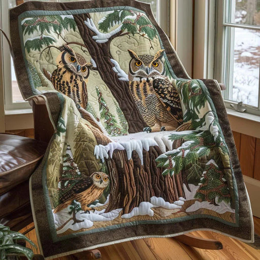 Owl Whisper Quilt Blanket - Quilted Blanket by OtterMia