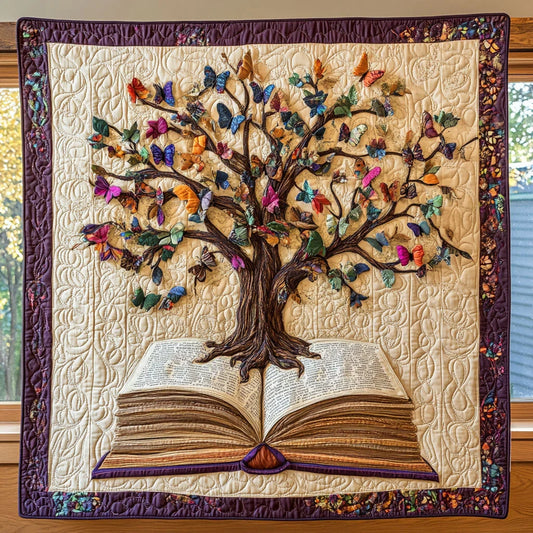 Pages In Bloom Quilt Blanket