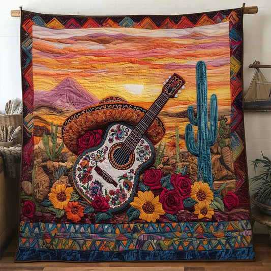 Painted Dream Guitar Quilt Blanket
