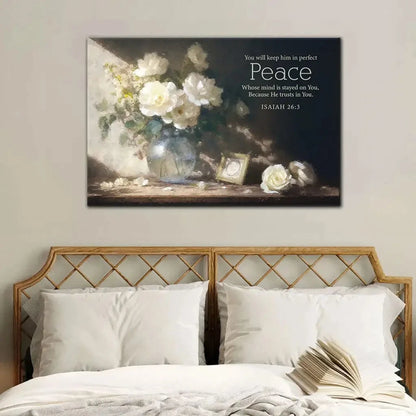 isaiah 26 3 you will keep him in perfect peace wall art canvas (Landscape) (view 5)