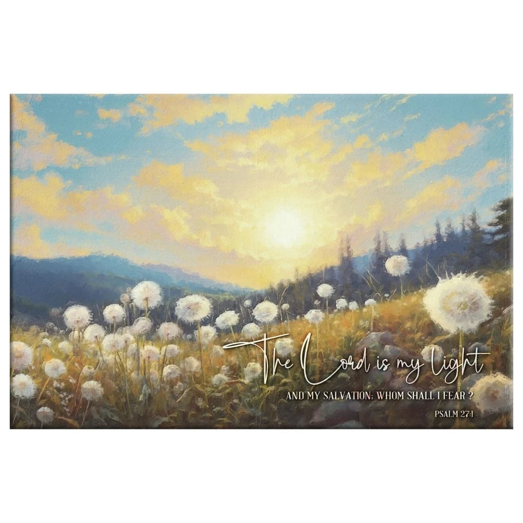 psalm 27 1 the lord is my light and my salvation wall art canvas (Landscape) (view 6)
