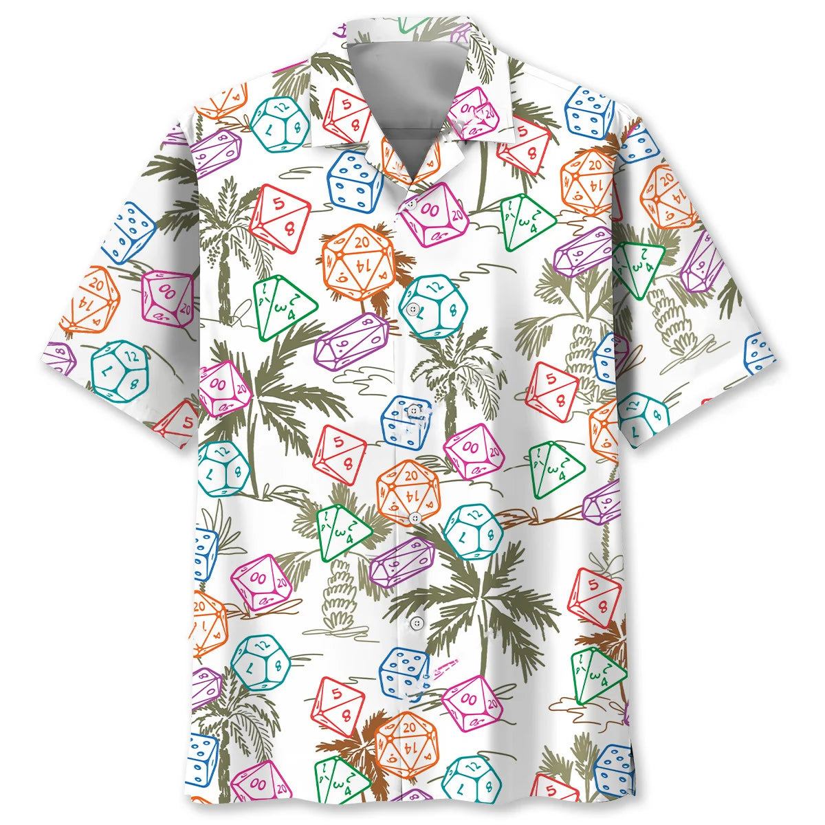Palm Tree Dice Hawaiian Shirt, custom shirt gift for men