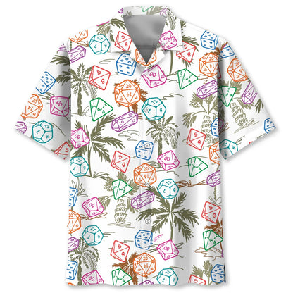 Palm Tree Dice Hawaiian Shirt, custom shirt gift for men