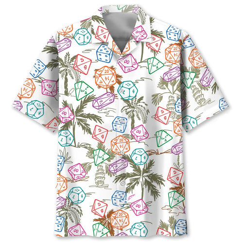Palm Tree Dice Hawaiian Shirt, custom shirt gift for men