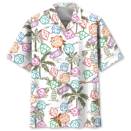 Palm Tree Dice Hawaiian Shirt, custom shirt gift for men