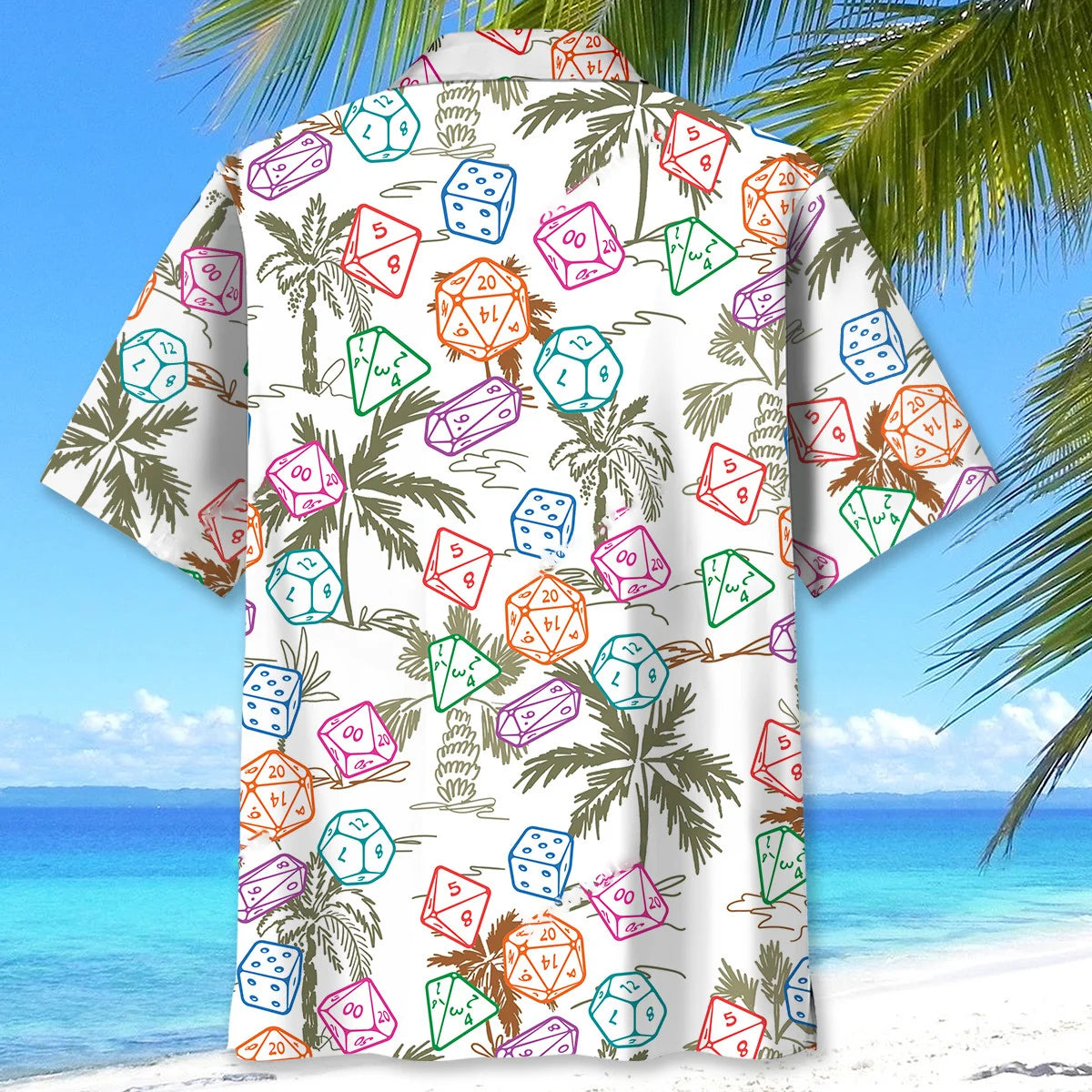 Palm Tree Dice Hawaiian Shirt, custom shirt gift for men (view 4)