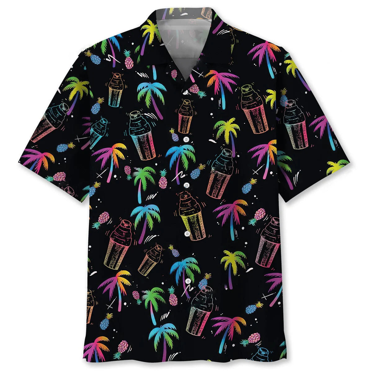 Palm Tree Shaker Bartender Hawaiian Shirt, custom shirt gift for men (view 2)