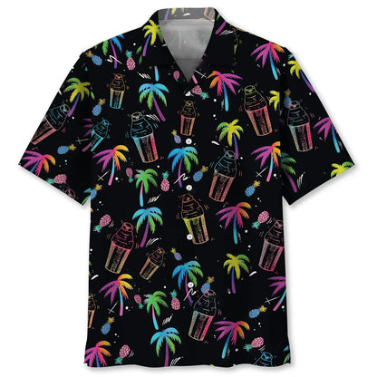 Palm Tree Shaker Bartender Hawaiian Shirt, custom shirt gift for men (view 2)