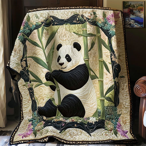 Panda's Bamboo Garden Quilt Blanket