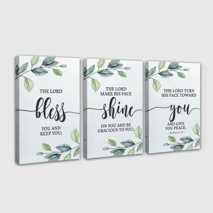 the lord bless you and keep you 3 panel christian wall art canvas (view 4)