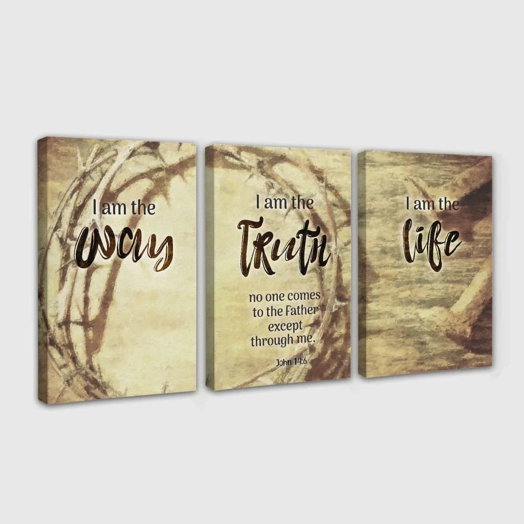 3 panel wall art canvas john 14 6 i am the way and the truth and the life (view 3)