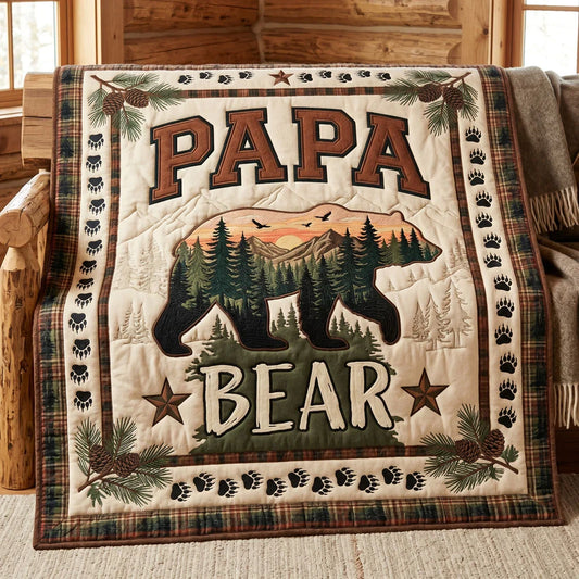 Papa Bear Wilderness Quilt Blanket