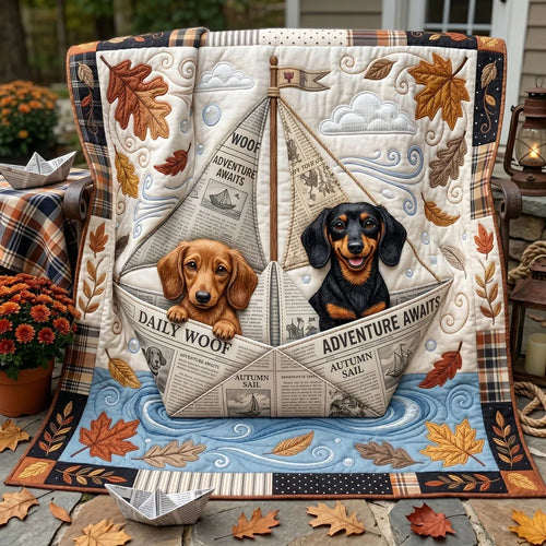 Paper Boat Puppy Adventure Quilt Blanket