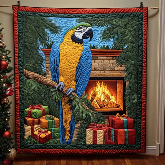 Parrot And Presents Quilt Blanket