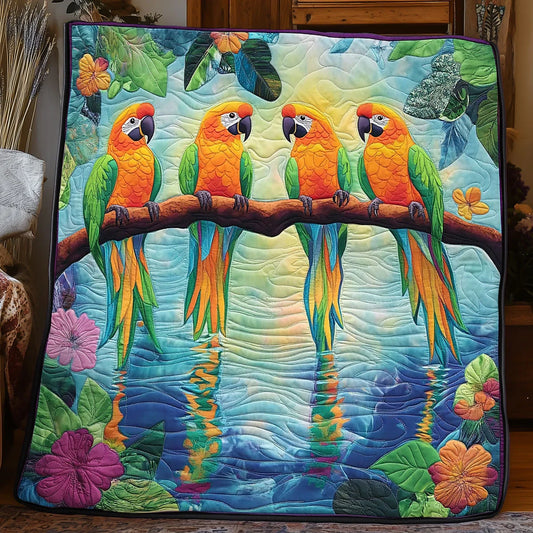 Parrot Paradise Quilt Blanket