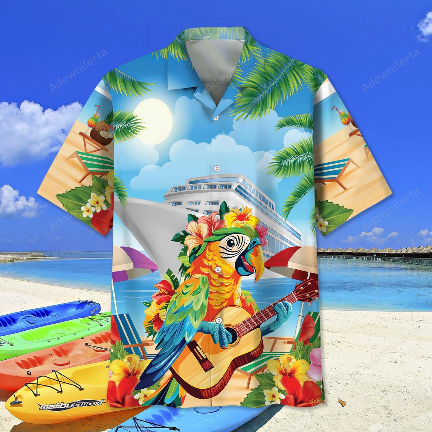 Parrot Cruise Aloha Hawaiian Shirt, custom shirt gift for men