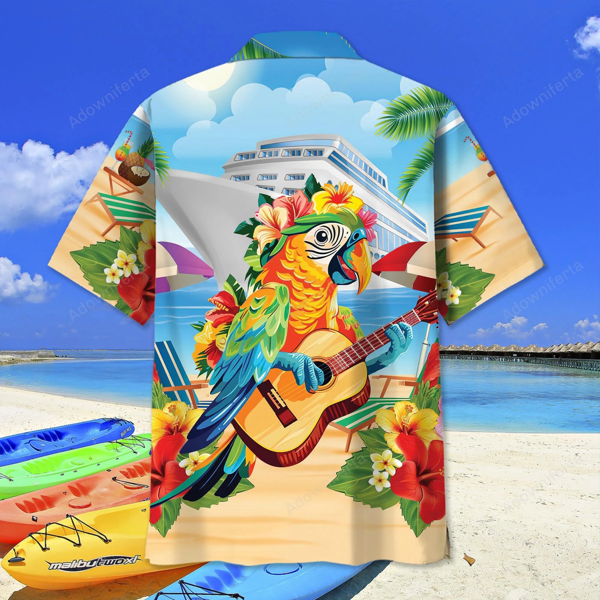 Parrot Cruise Aloha Hawaiian Shirt, custom shirt gift for men (view 3)