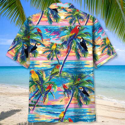 Parrot Summer Beach Hawaiian Shirt, custom shirt gift for men (view 3)