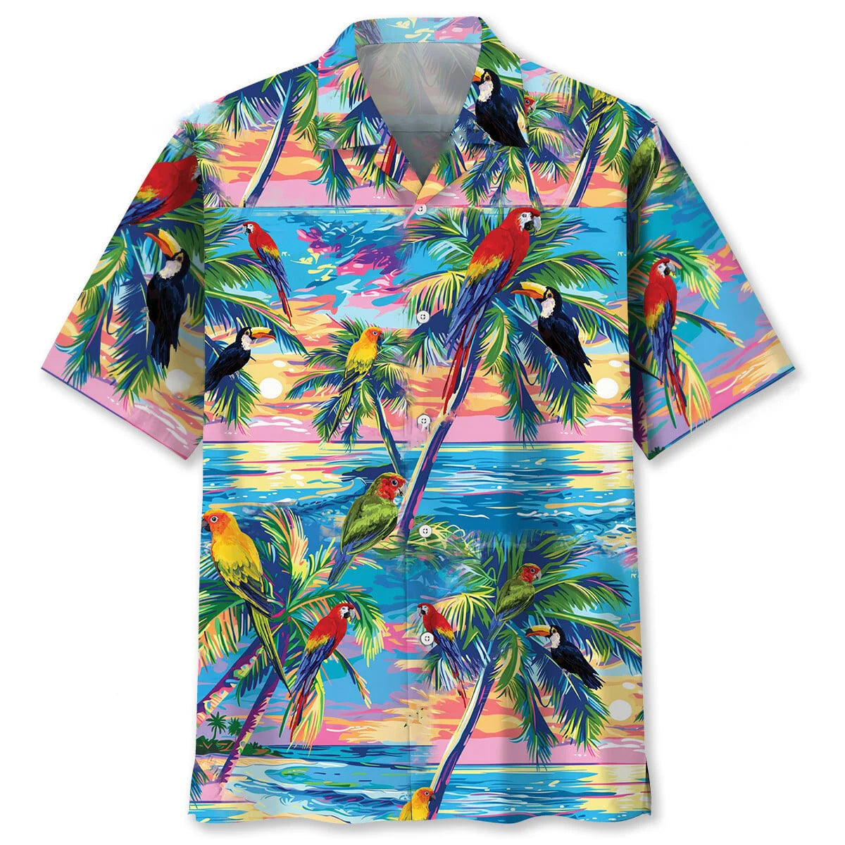 Parrot Summer Beach Hawaiian Shirt, custom shirt gift for men (view 4)