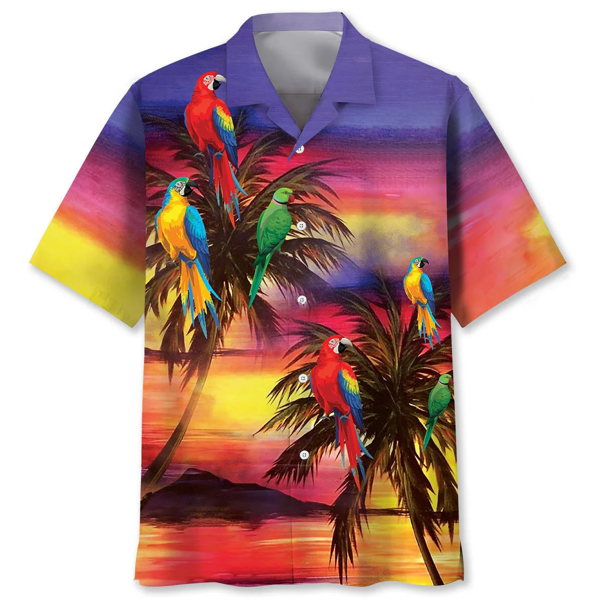 Parrot Sunset Beach Hawaiian Shirt, custom shirt gift for men (view 4)
