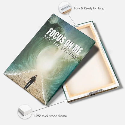 focus on me not the storm parting of the red sea christian wall art canvas (Landscape) (view 2)