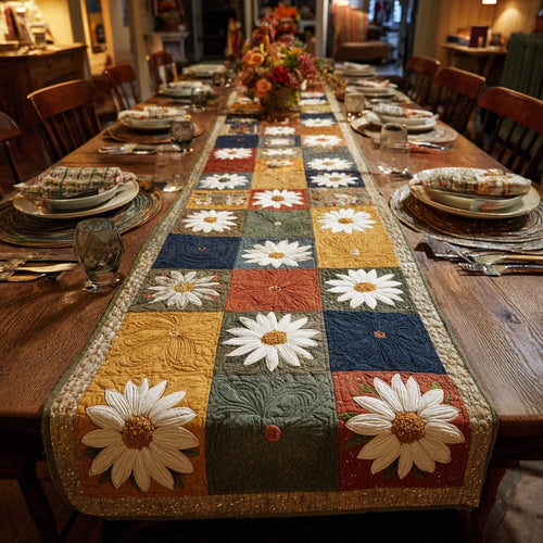 Pastel Meadow Quilted Table Runner