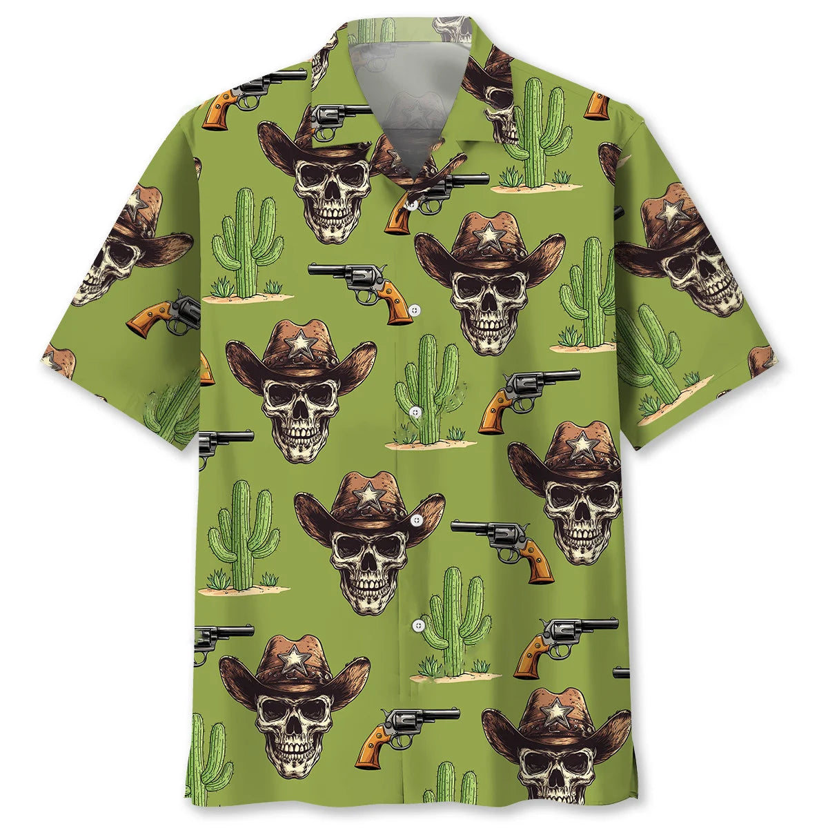 Pastel Green Cowboy Hawaiian Shirt, custom shirt gift for men