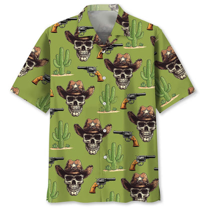 Pastel Green Cowboy Hawaiian Shirt, custom shirt gift for men
