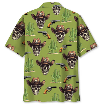 Pastel Green Cowboy Hawaiian Shirt, custom shirt gift for men (view 2)