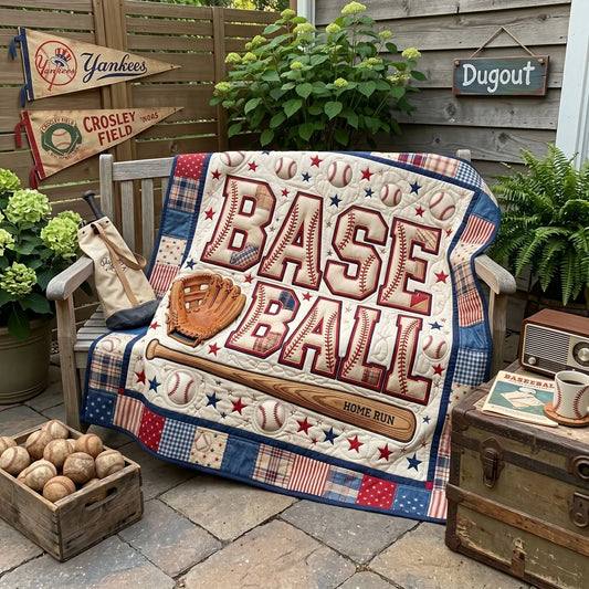 Patchwork Baseball Pride Quilt Blanket