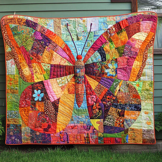Patchwork Bloomfly Quilt Blanket