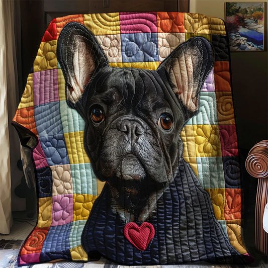 Patchwork Bulldog Quilt Blanket